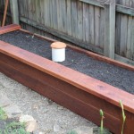 Custom Raised Ironbark Vege Garden with Seat Edging and In-Ground Worm Farm